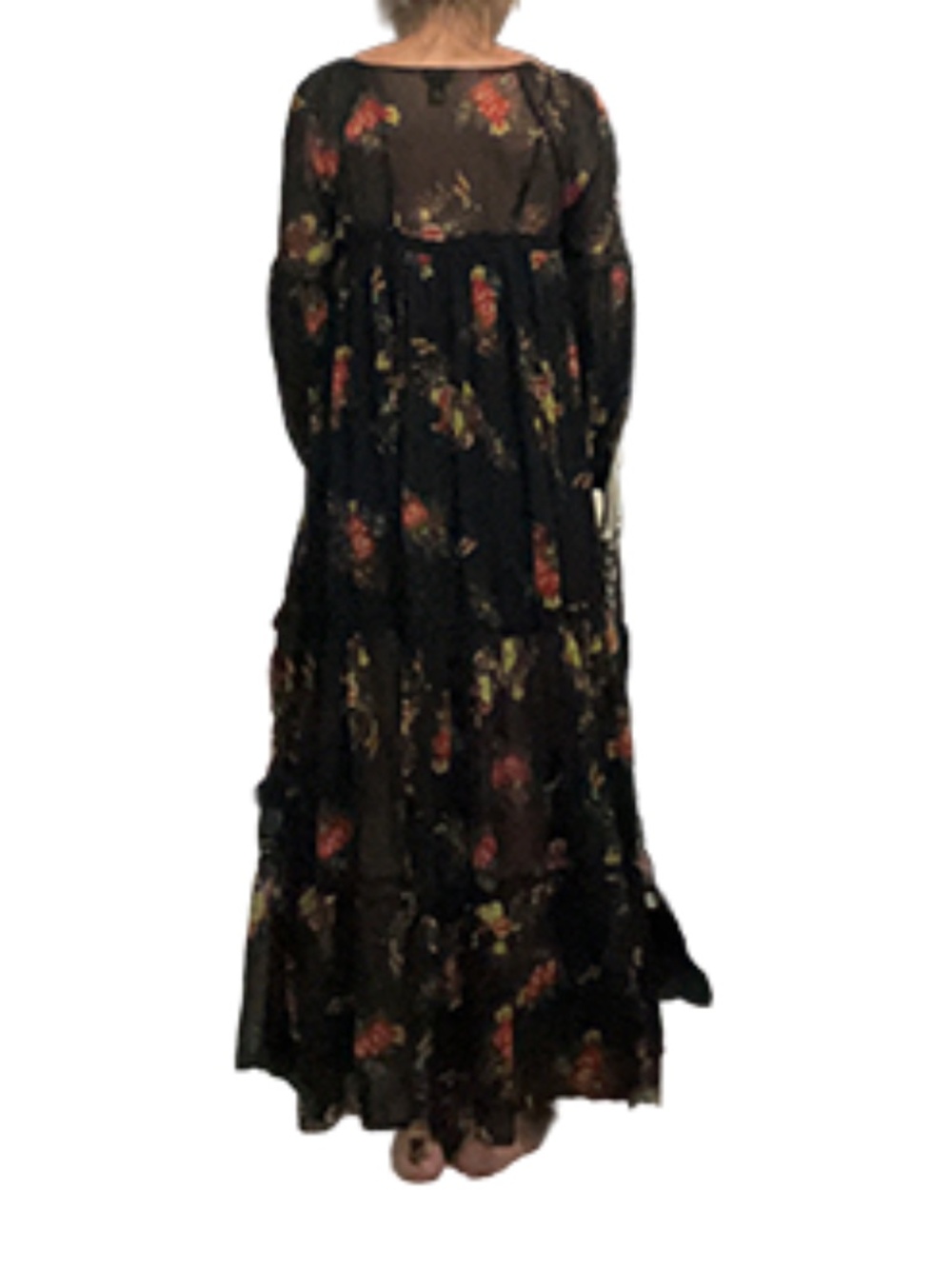 Sheer Floral Print Dress